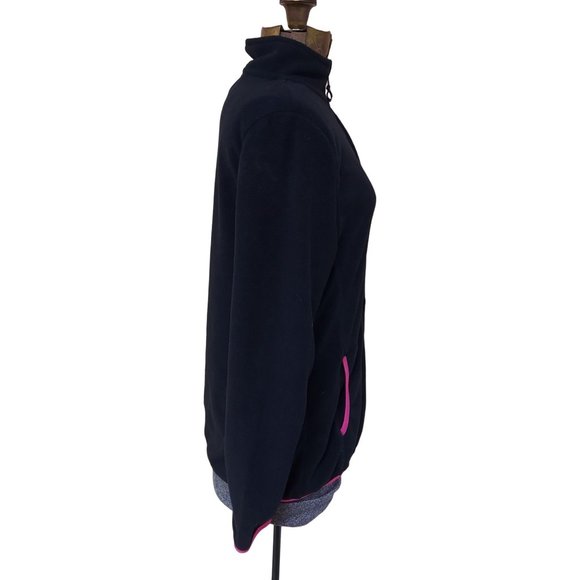 Architect Black Pink Fleece Full Zip Jacket High Mock Neck Womens Large - Picture 4 of 9